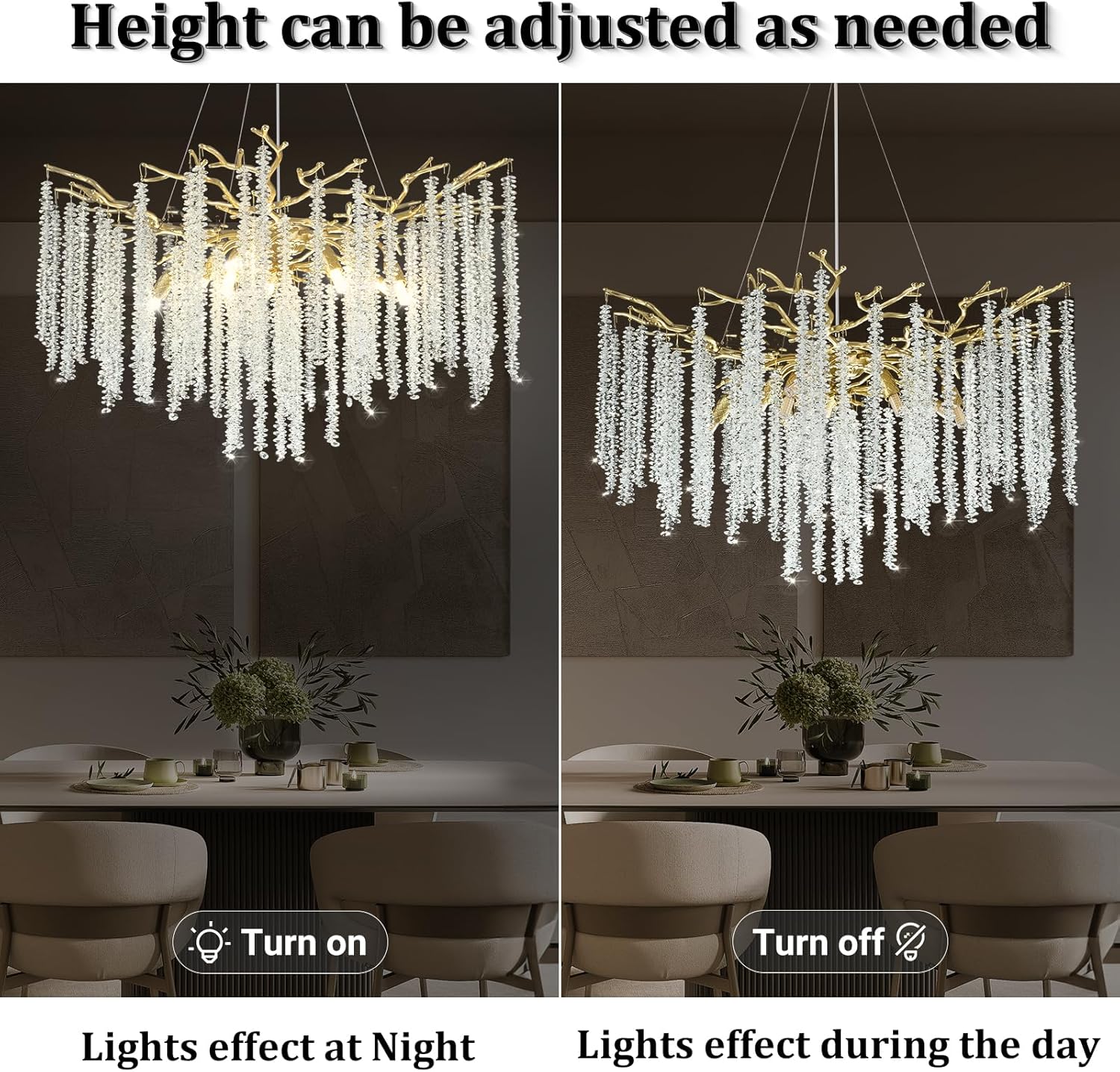 Round Gold Tree Branches Chandelier 30"-Amarnest