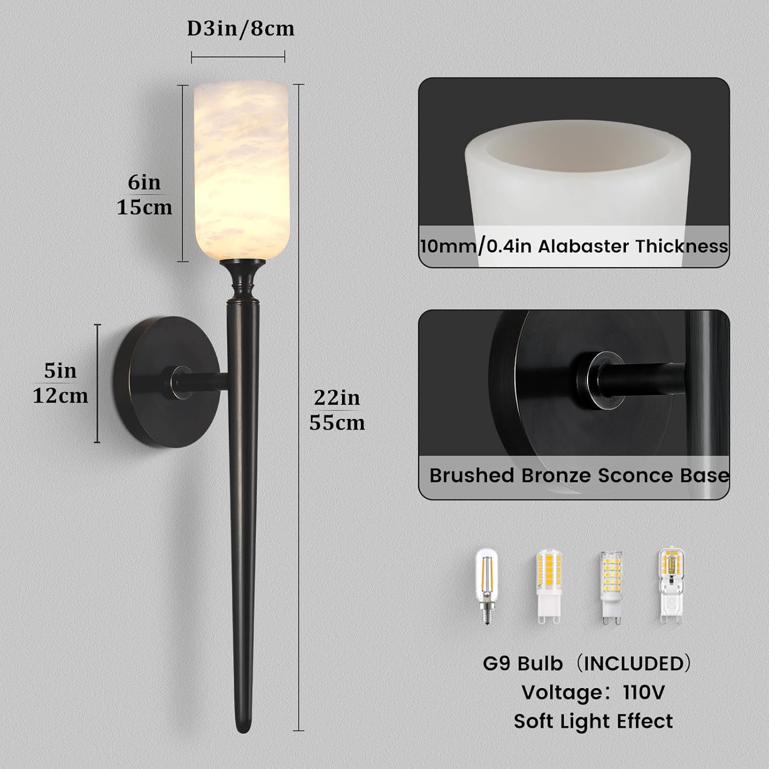 Monty Alabaster Wall Sconces-Amarnest