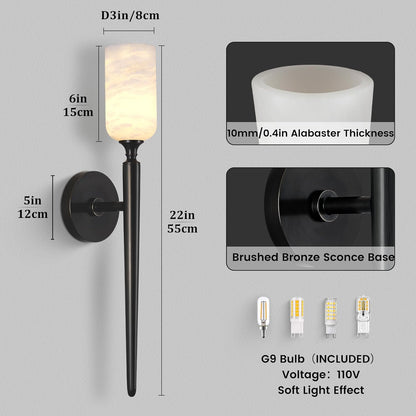 Monty Alabaster Wall Sconces-Amarnest