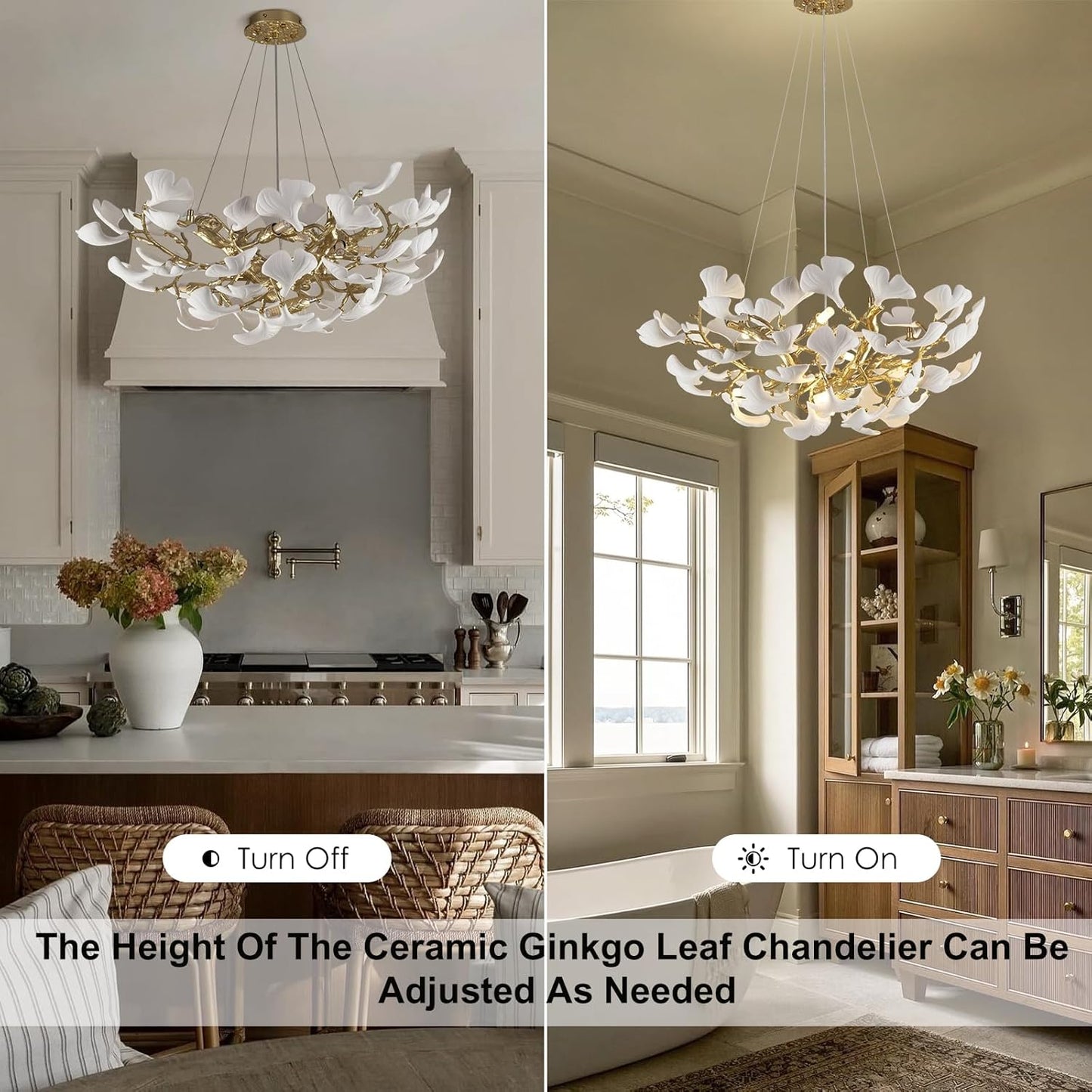 Ginkgo Round Chandelier 32''-Amarnest
