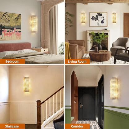 Smoke Grey Crystal Beaded Wall Sconce Light-Amarnest