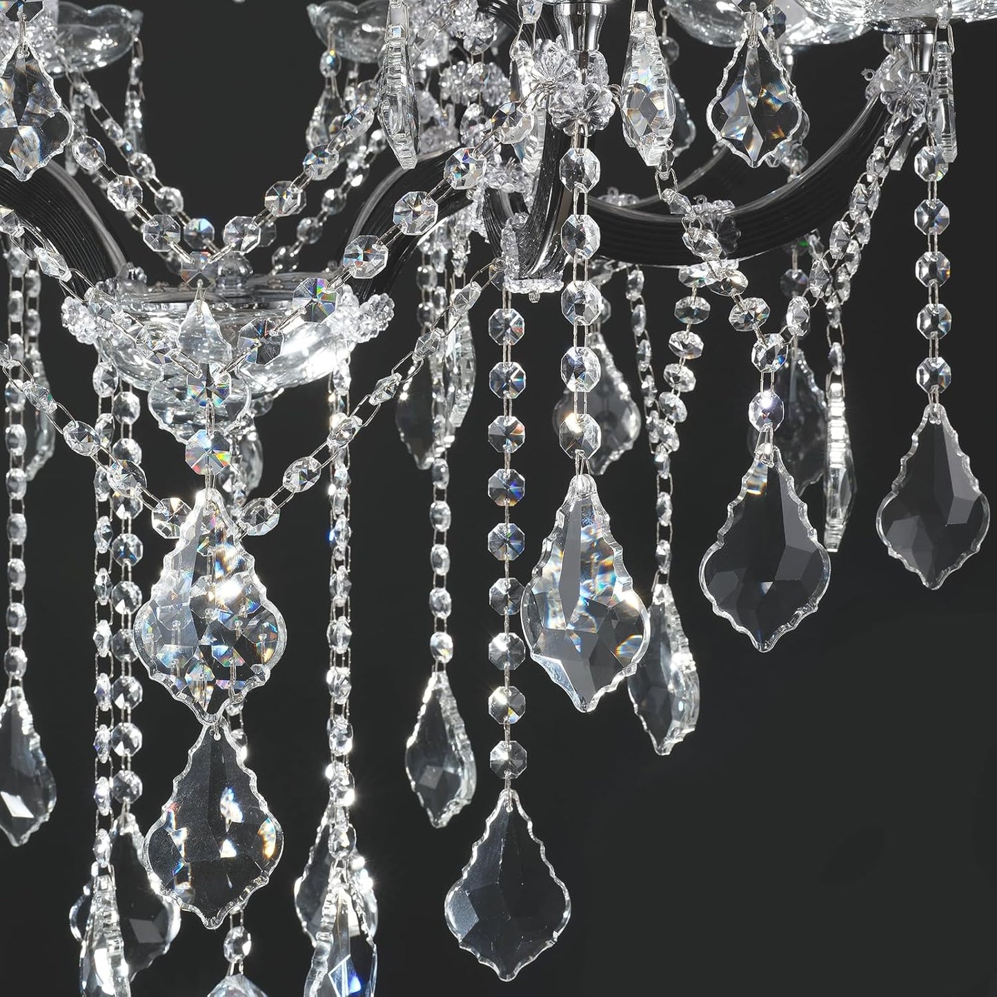Luxurious Rococo Iron & Crystal Chandelier-Amarnest