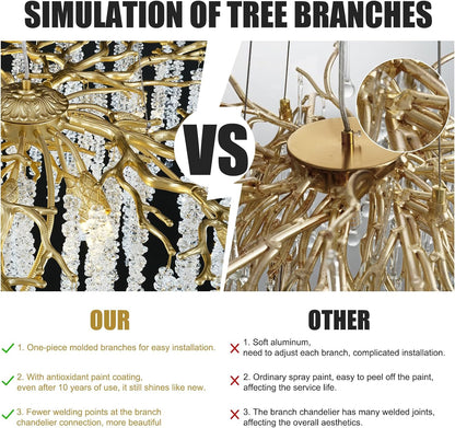 Gold Tree Branches Chandelier-Amarnest