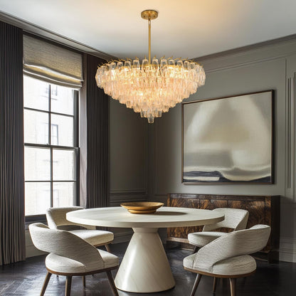 Modern Evelyn Glass Round Chandelier 36"-Amarnest