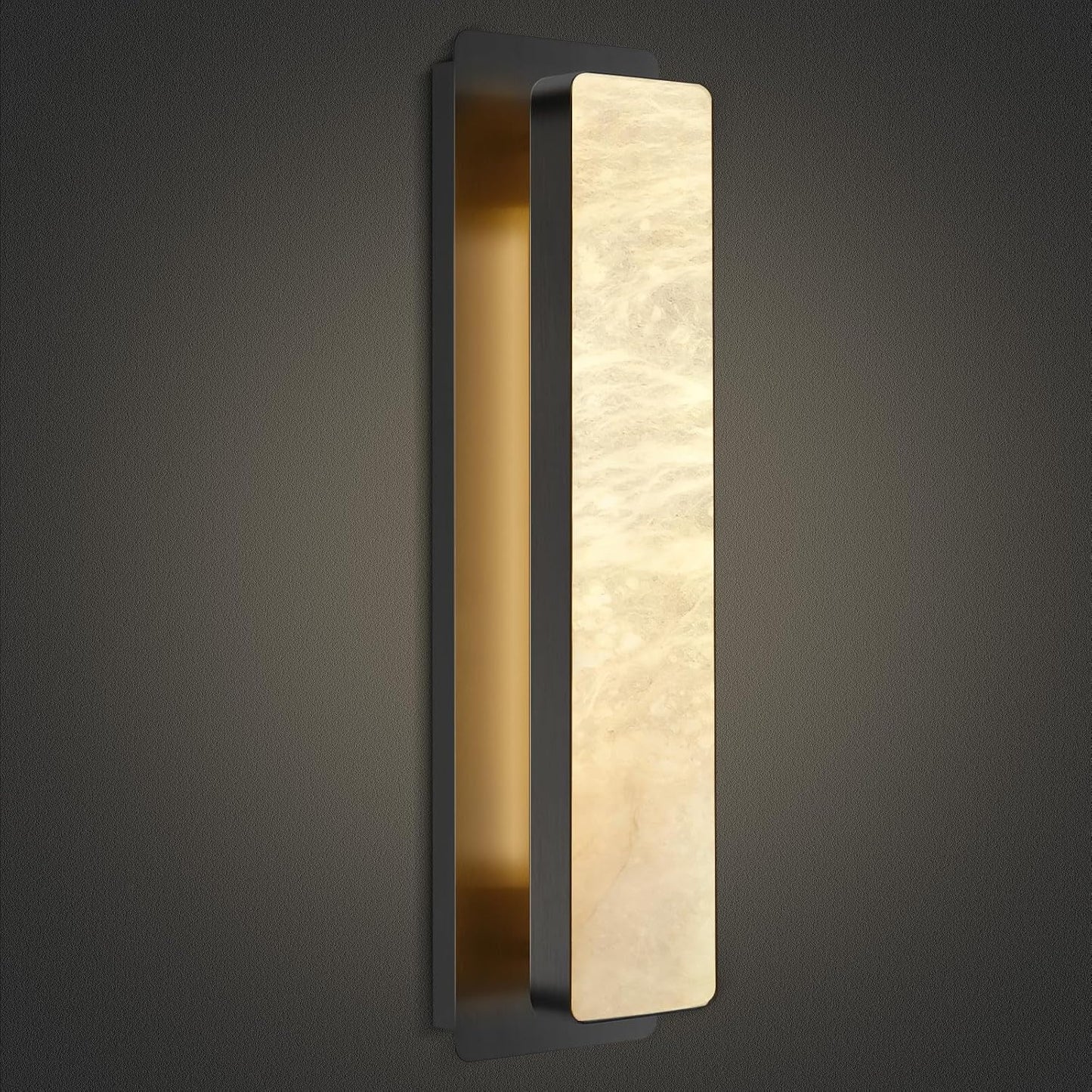 Melange Alabaster Rectangle Wall Sconces 20"-Amarnest
