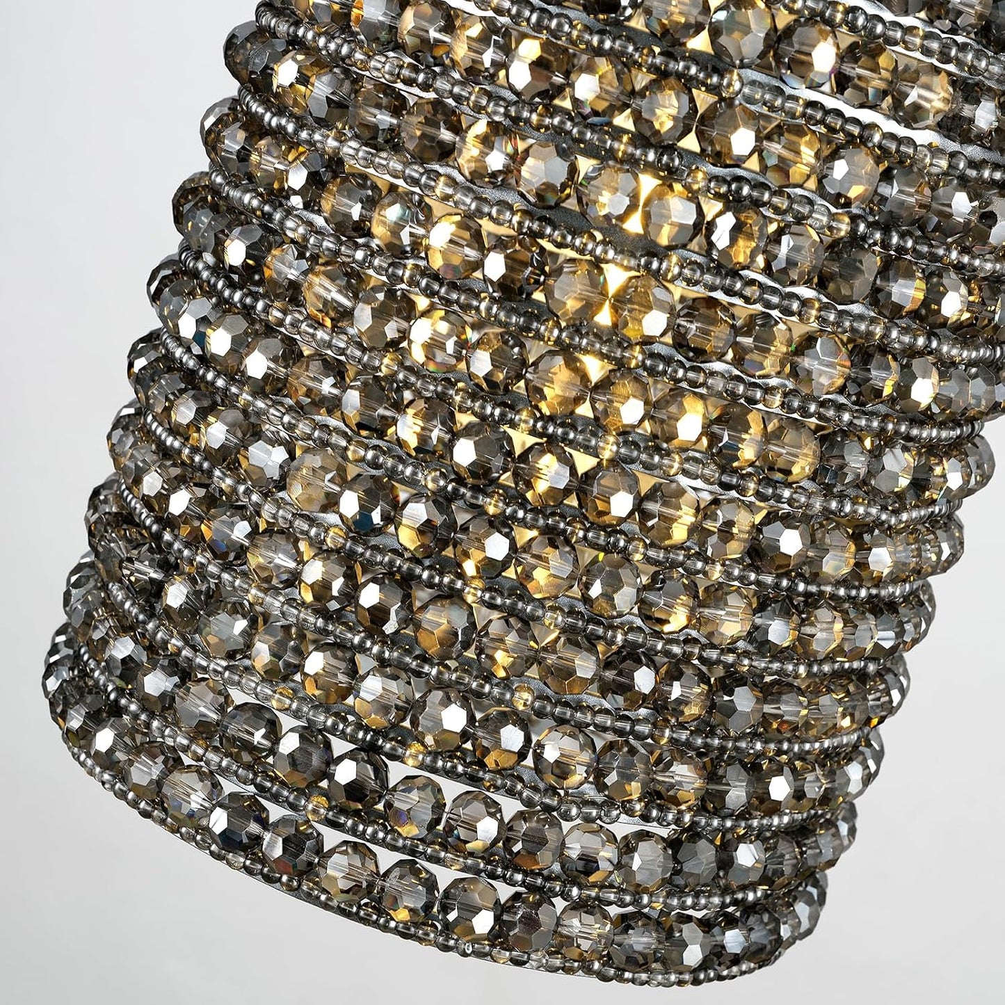 Smoke Grey Crystal Pendant Lights-Amarnest