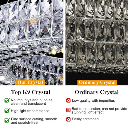 K9 Crystal Round/Rectangular Chandelier 32"-Amarnest