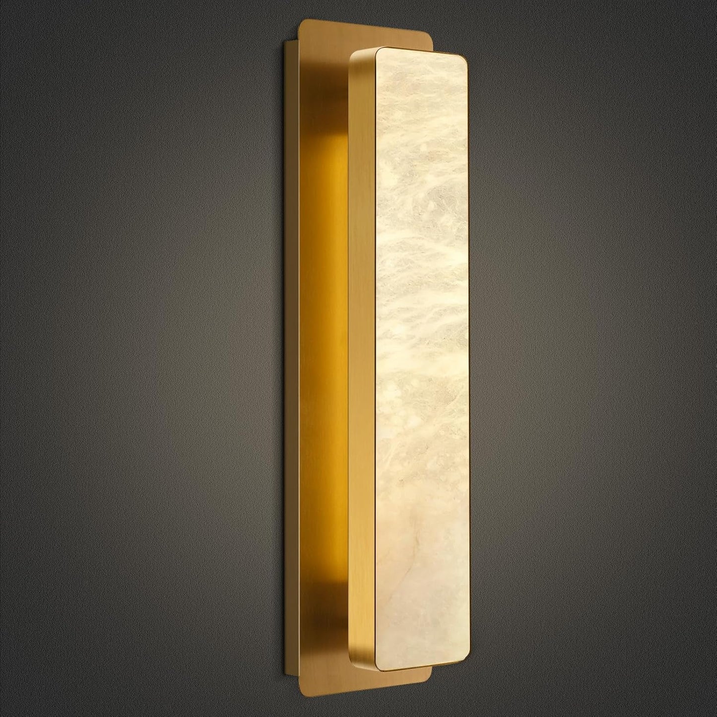 Melange Alabaster Rectangle Wall Sconces 20"-Amarnest