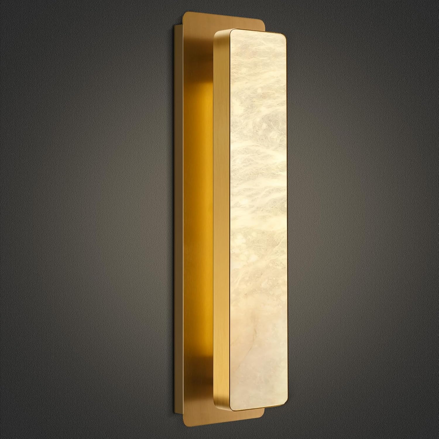 Melange Alabaster Rectangle Wall Sconces 20"-Amarnest