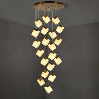 Emerson Alabaster-Box Round Chandelier 20" 24"-Amarnest