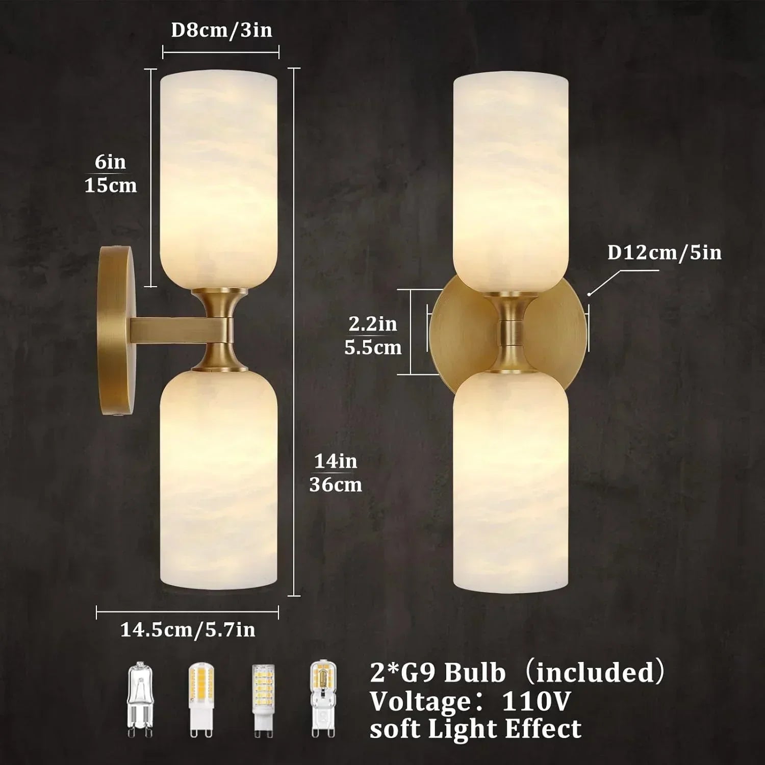 Monty Alabaster Linear Wall Sconce-Amarnest