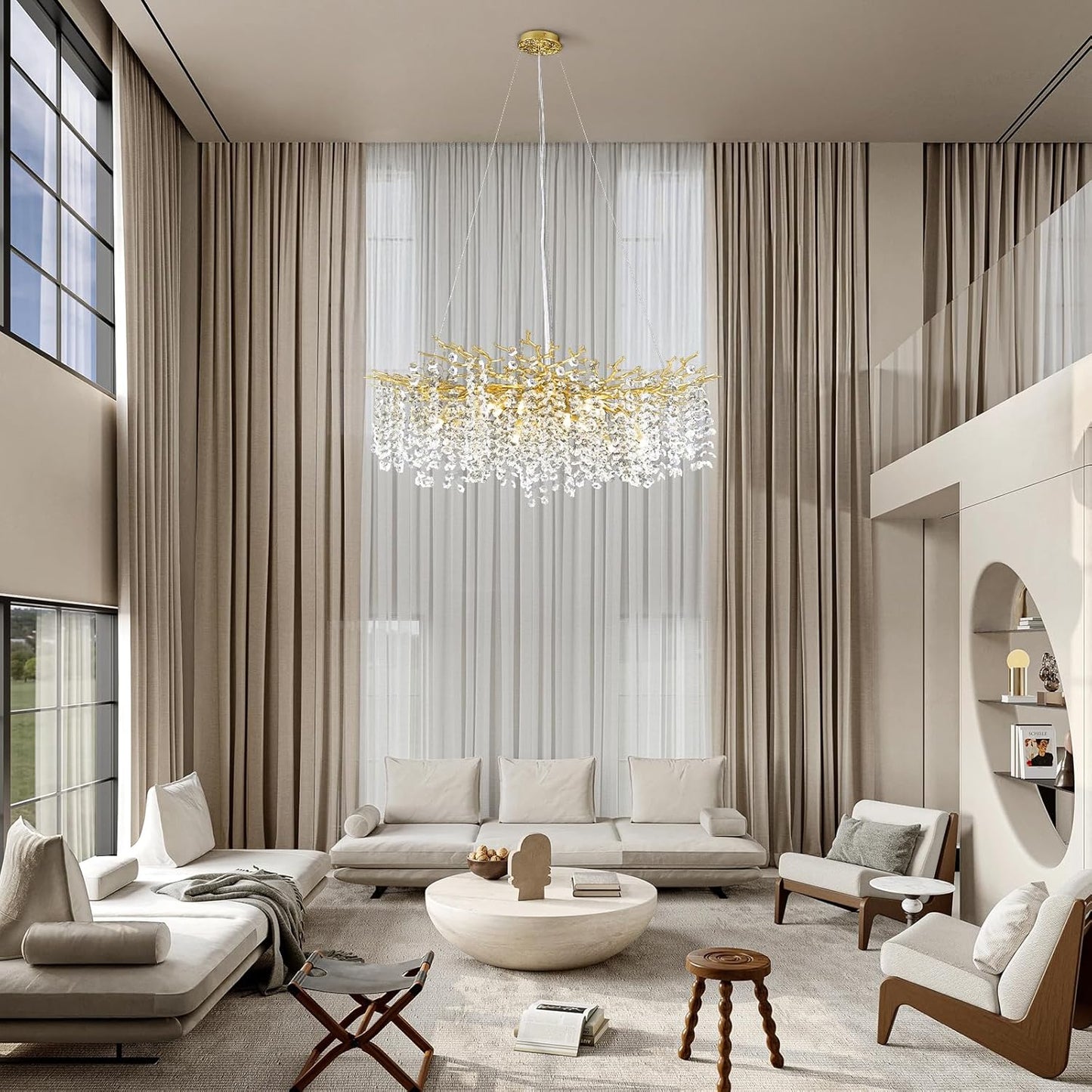 Solara Round Tree Branch Chandelier 30" 40" 55" Tree Branch-Amarnest