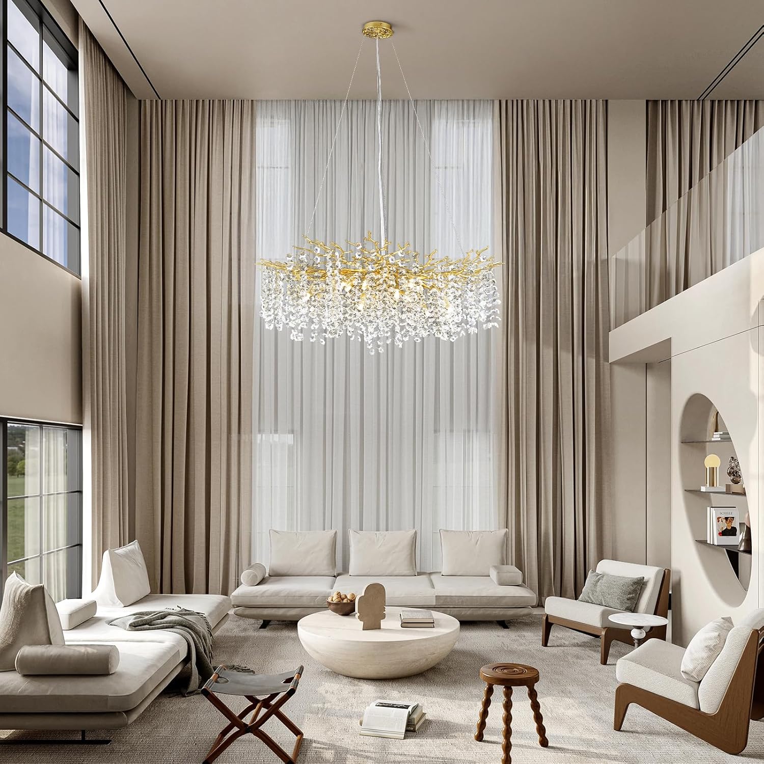 Solara Round Tree Branch Chandelier 30" 40" 55" Tree Branch-Amarnest