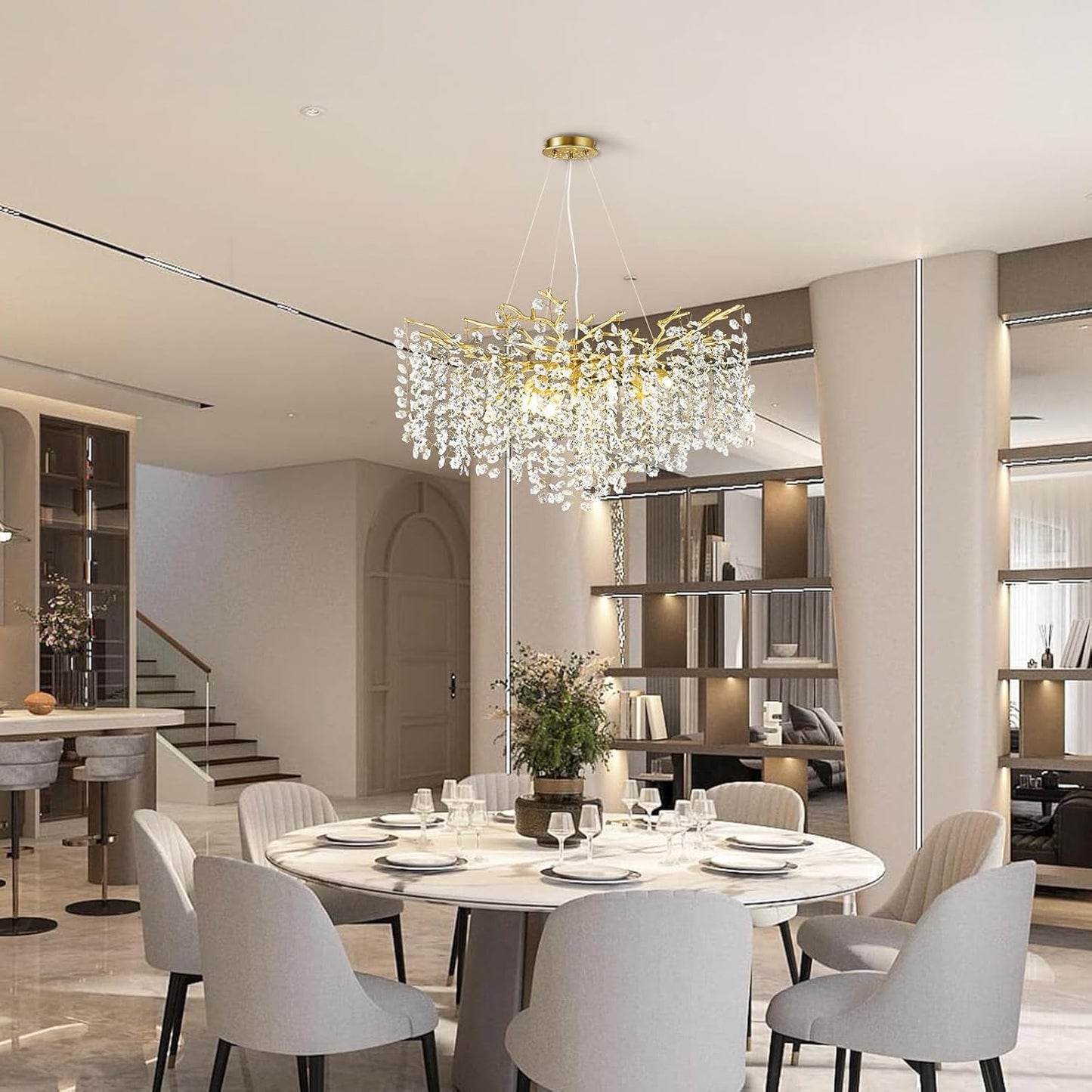 Solara Round Tree Branch Chandelier 30" 40" 55" Tree Branch-Amarnest