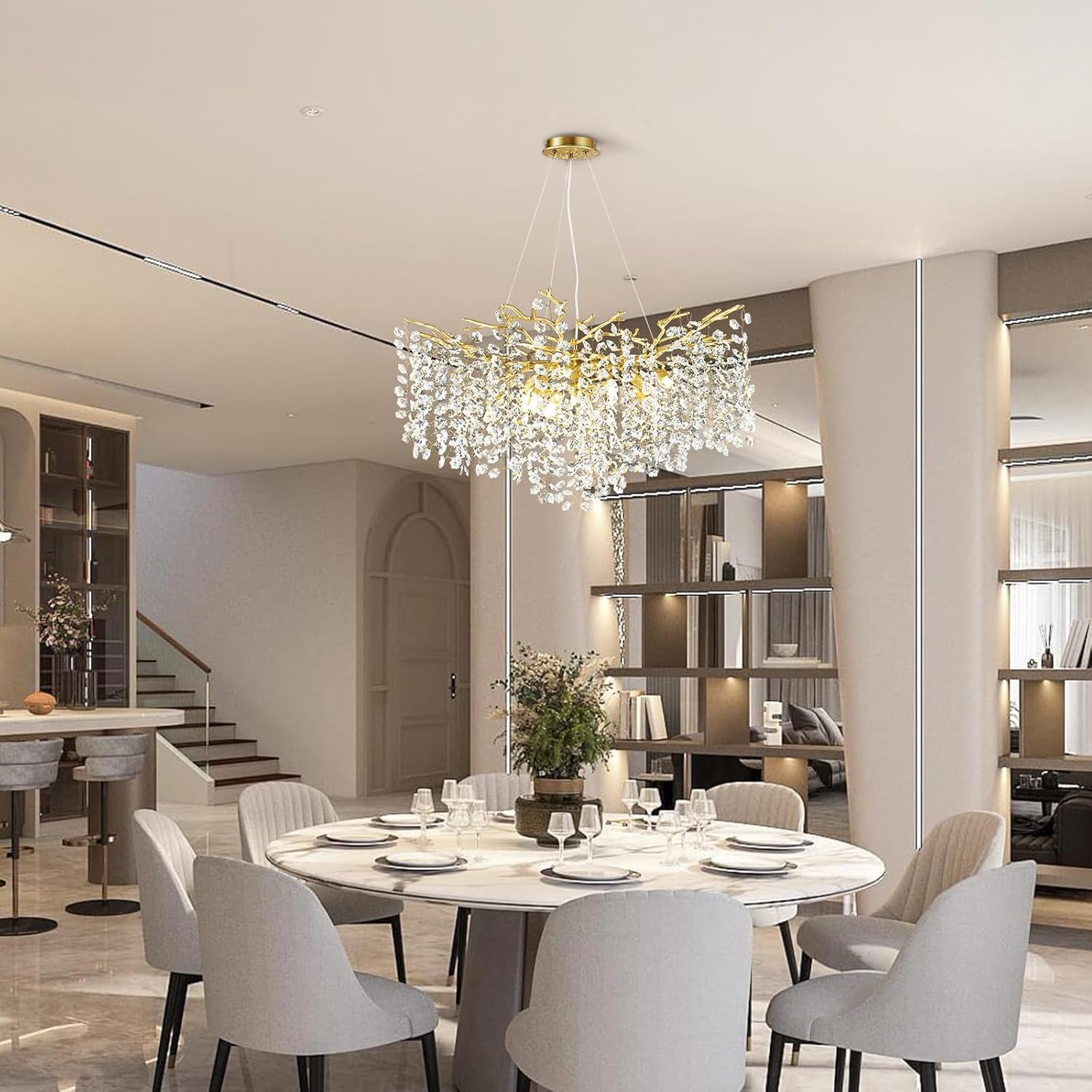 Solara Round Tree Branch Chandelier 30" 40" 55" Tree Branch-Amarnest