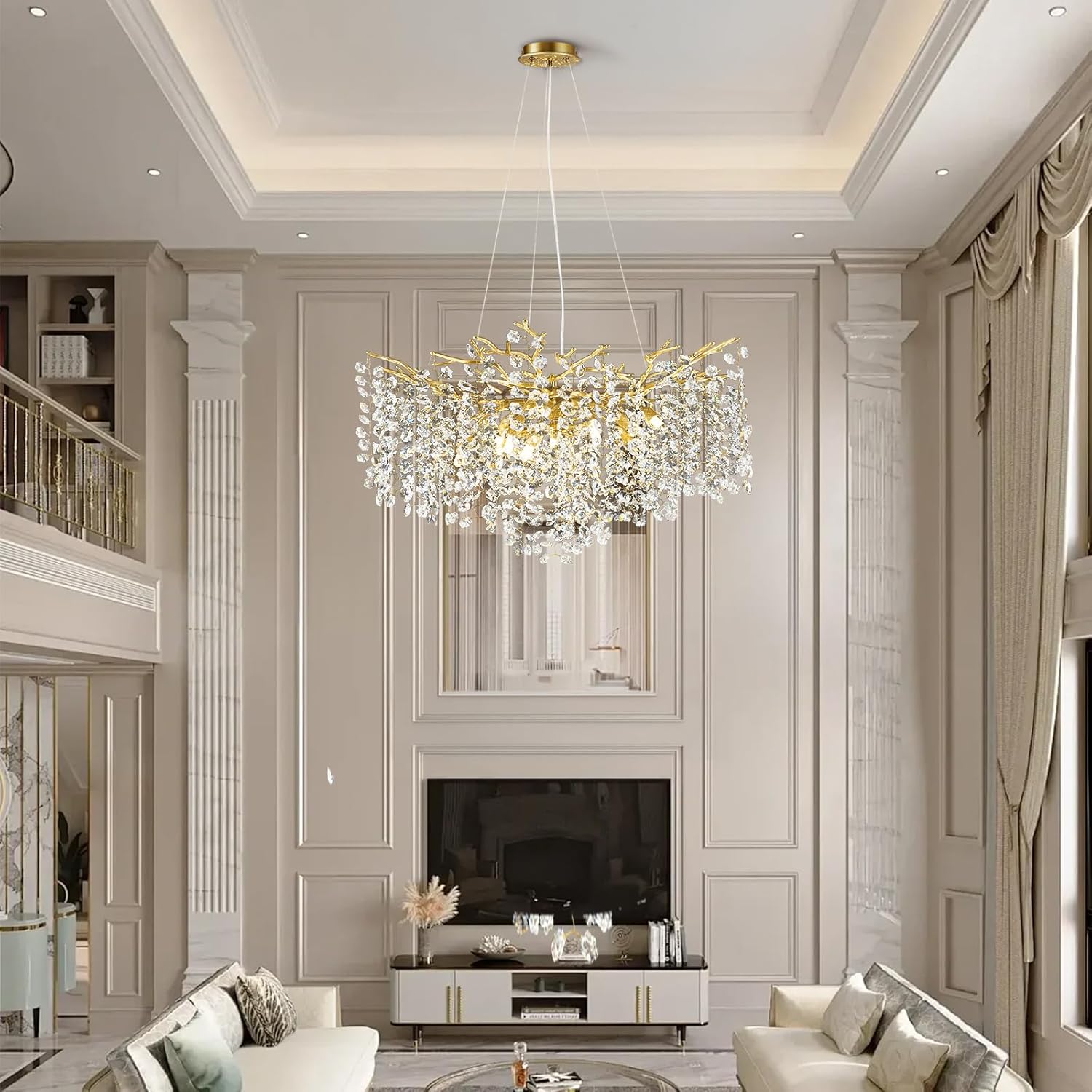 Solara Round Tree Branch Chandelier 30" 40" 55" Tree Branch-Amarnest