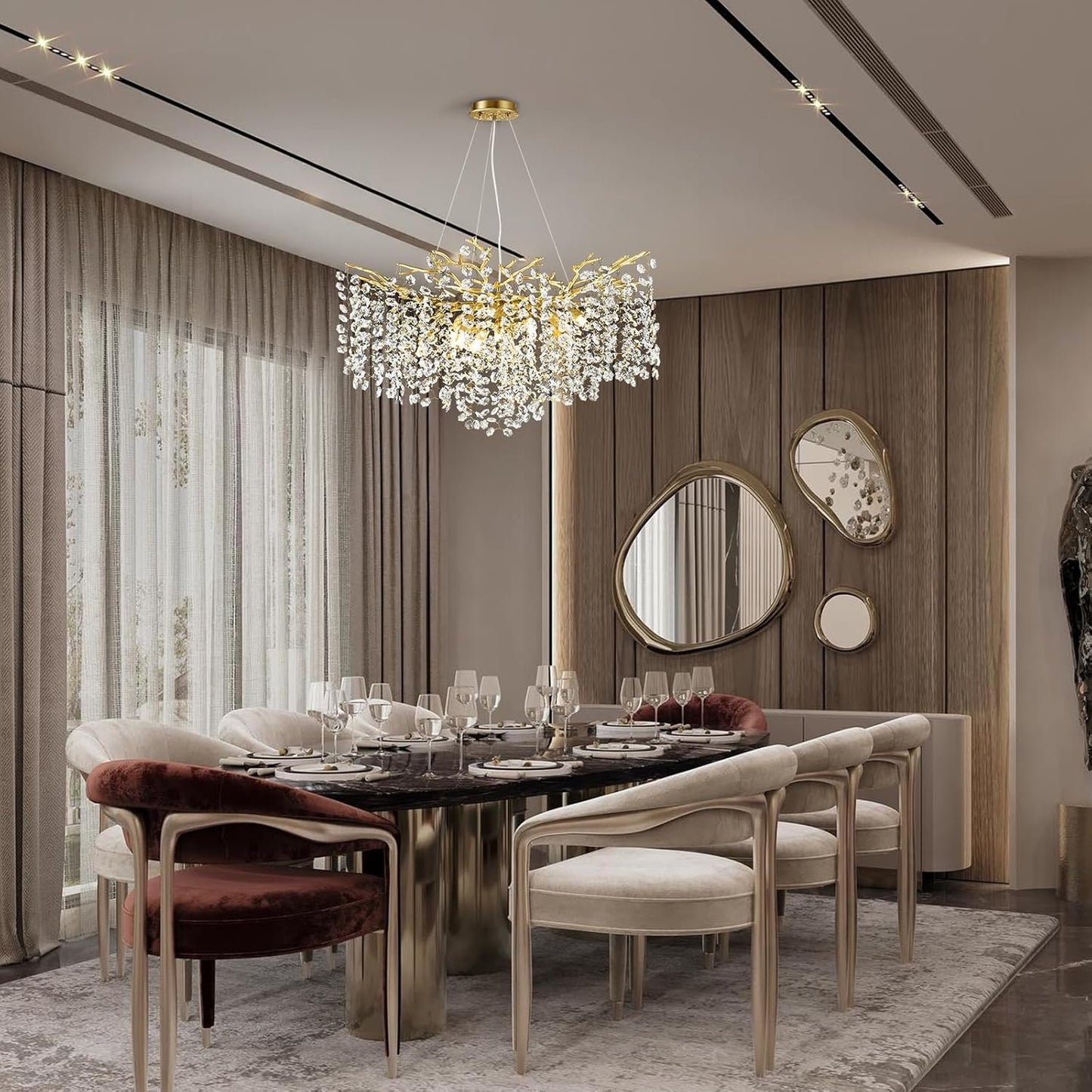 Solara Round Tree Branch Chandelier 30" 40" 55" Tree Branch-Amarnest