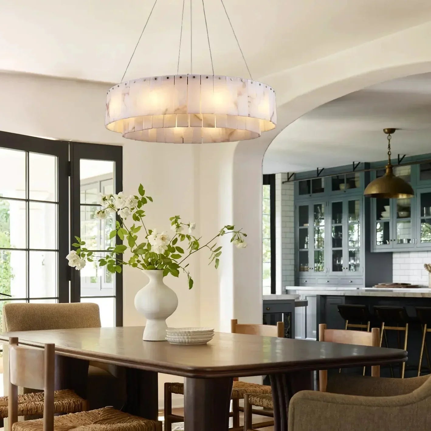 Celine Alabaster Round Chandelier 31"-Amarnest