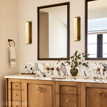 Melange Alabaster Rectangle Wall Sconces 20"-Amarnest