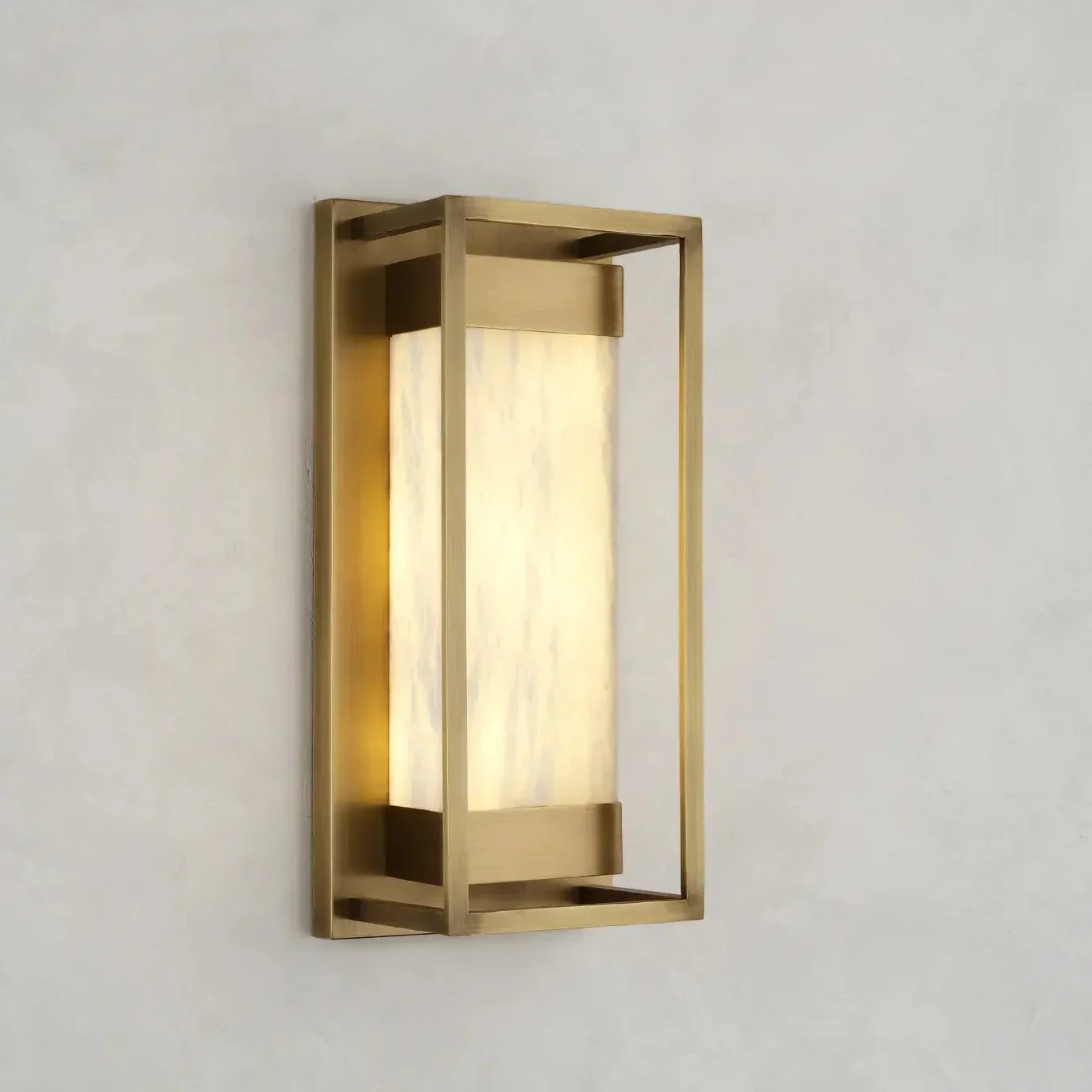 Maurizio Alabaster Square-Shaped Wall Sconces-Amarnest