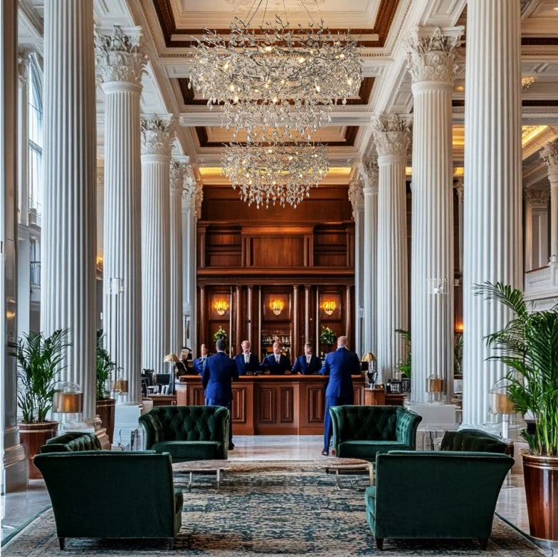 Solara Round Tree Branch Chandelier 48"-Amarnest