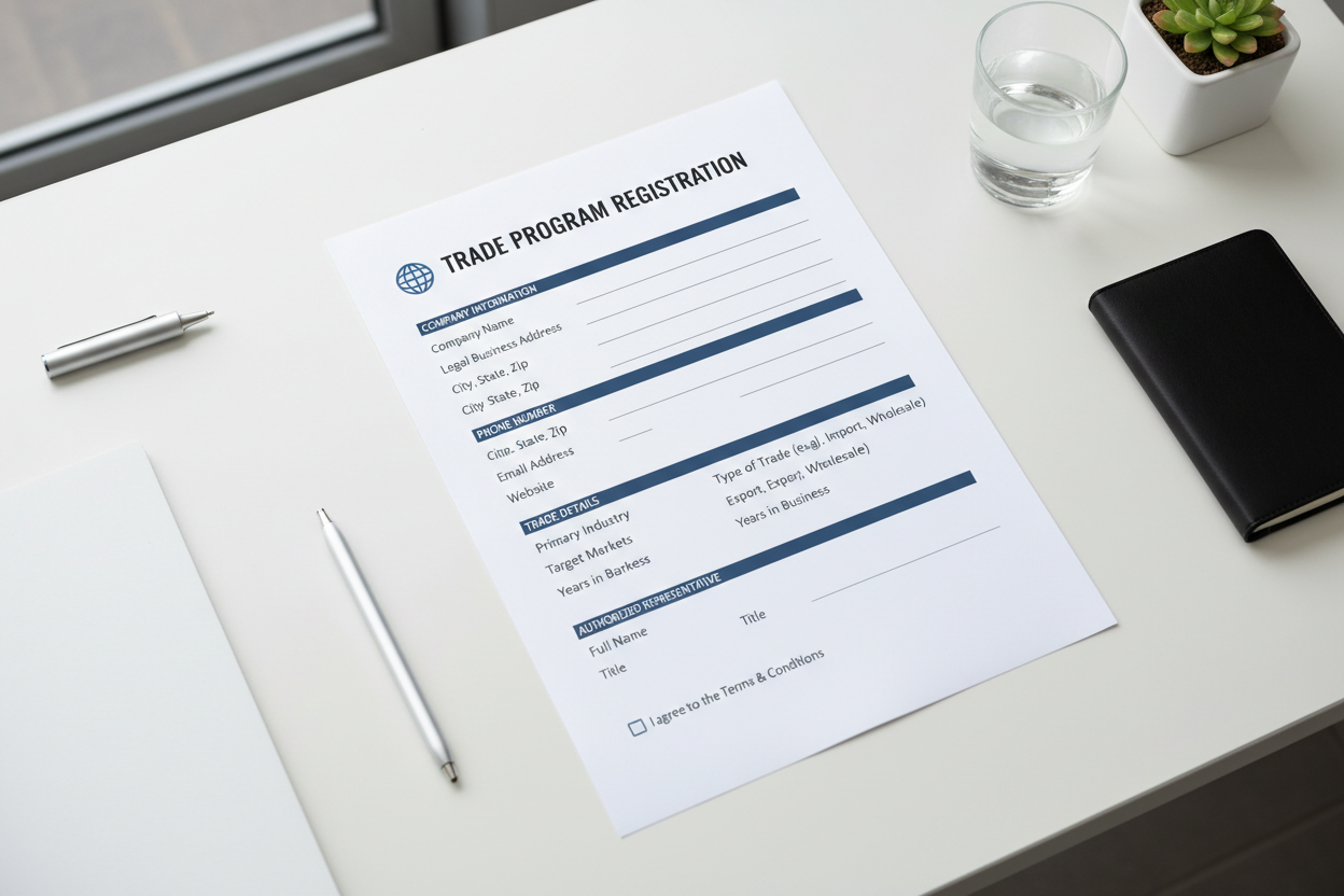 Trade Application Form Image